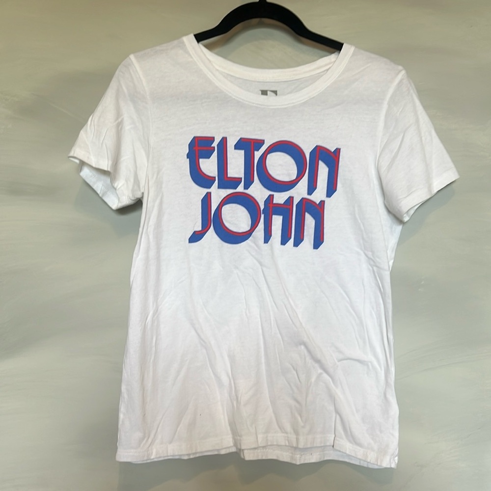 Elton John X Lucky Brand Logo White Tee